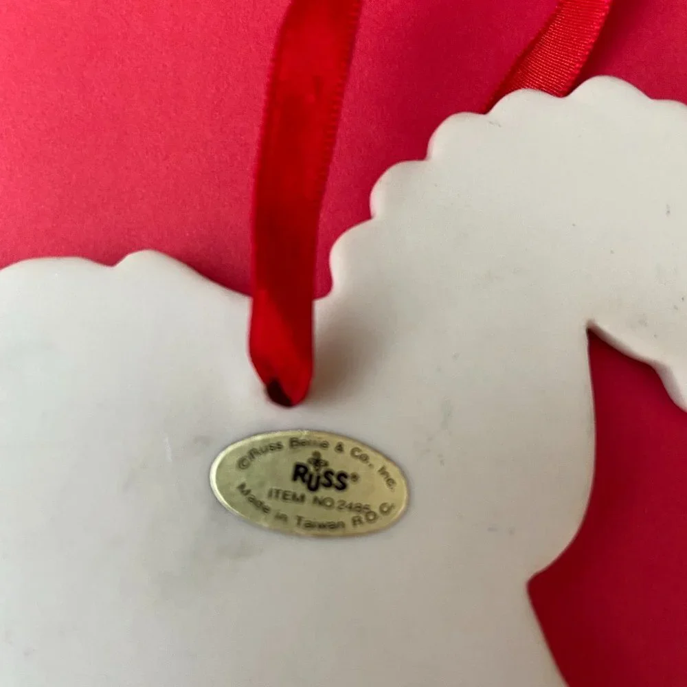Vintage Christmas Ceramic Ornament Horse
